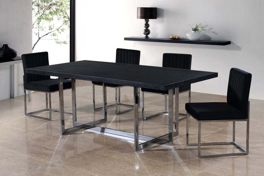 Meridian Furniture - Giselle Velvet Dining Chair Set of 2 in Black - 779Black-C