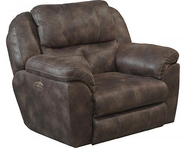 Catnapper - Ferrington Power Headrest w-Lumbar Power Lay Flat Recliner in Dusk - 761890-7-DUSK - GreatFurnitureDeal