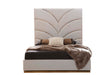 GFD Home - Laura Gold Detailed Queen Size Upholstery Bed made with Wood in White - GreatFurnitureDeal