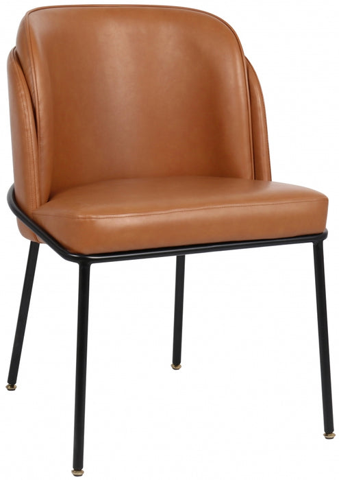 Meridian Furniture - Jagger Faux Leather Dining Chair in Cognac (Set of 2) - 883Cognac-C - GreatFurnitureDeal