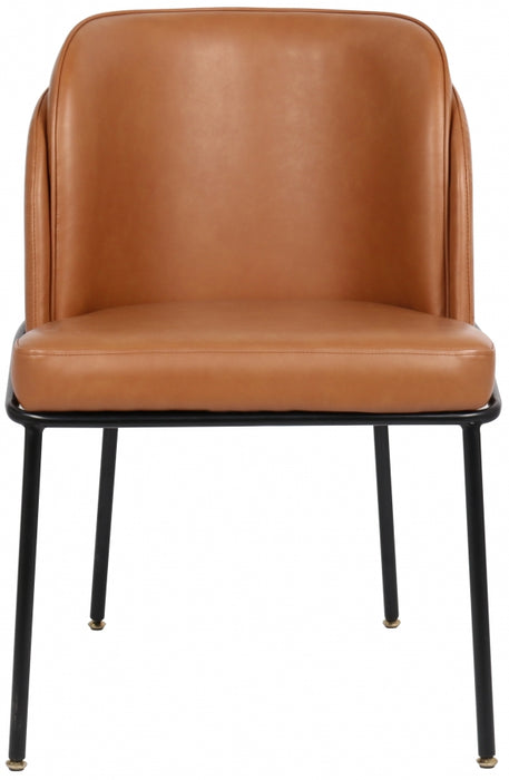 Meridian Furniture - Jagger Faux Leather Dining Chair in Cognac (Set of 2) - 883Cognac-C - GreatFurnitureDeal