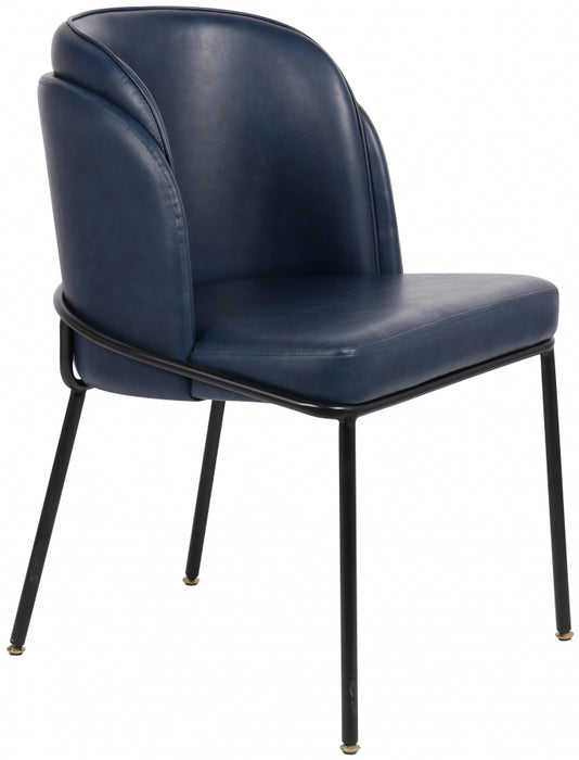 Meridian Furniture - Jagger Faux Leather Dining Chair in Navy (Set of 2) - 883Navy-C - GreatFurnitureDeal