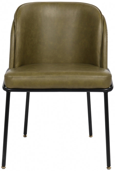 Meridian Furniture - Jagger Faux Leather Dining Chair in Olive (Set of 2) - 883Olive-C
