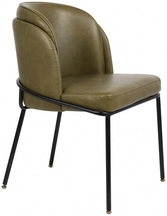 Meridian Furniture - Jagger Faux Leather Dining Chair in Olive (Set of 2) - 883Olive-C