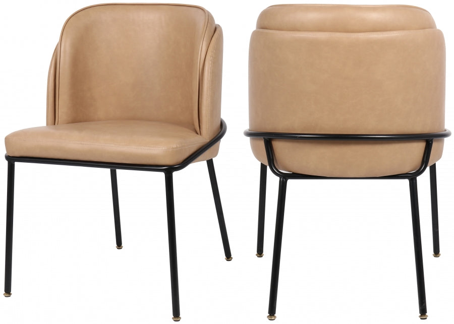Meridian Furniture - Jagger Faux Leather Dining Chair in Tan (Set of 2) - 883Tan-C - GreatFurnitureDeal