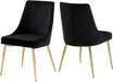 Meridian Furniture - Karina Velvet Dining Chair Set of 2 in Black - 783Black-C - GreatFurnitureDeal