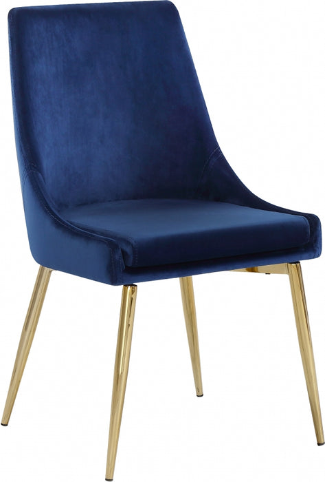 Meridian Furniture - Karina Velvet Dining Chair Set of 2 in Navy - 783Navy-C - GreatFurnitureDeal