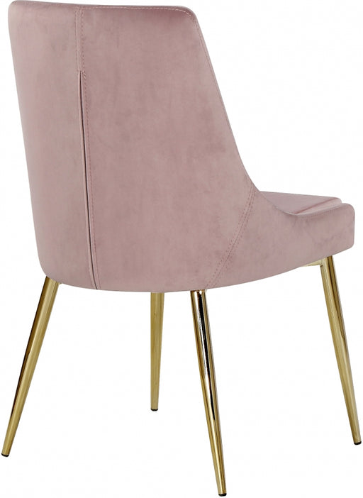 Meridian Furniture - Karina Velvet Dining Chair Set of 2 in Pink - 783Pink-C - GreatFurnitureDeal