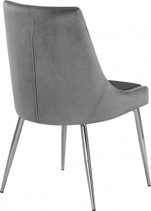 Meridian Furniture - Karina Velvet Dining Chair Set of 2 in Grey - 784Grey-C