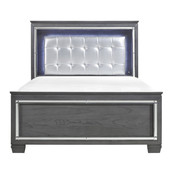 Homelegance - Allura Eastern King Bed LED Lighting in Grey - 1916KGY-1EK - GreatFurnitureDeal