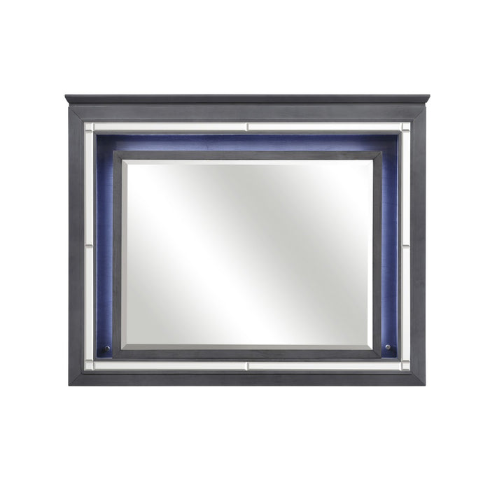 Homelegance - Allura Dresser with Mirror in Grey -1916GY-5-6 - GreatFurnitureDeal