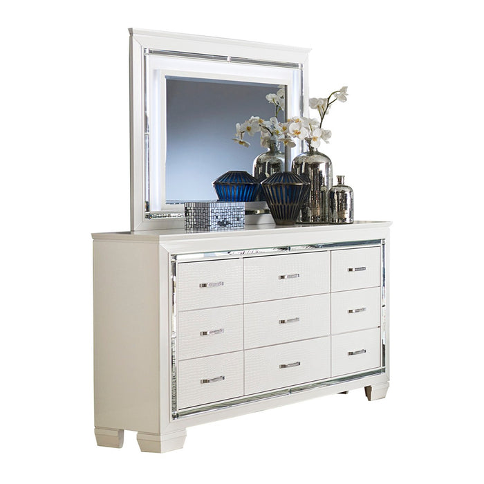 Homelegance - Allura Dresser with Mirror in White -1916W-5-6 - GreatFurnitureDeal