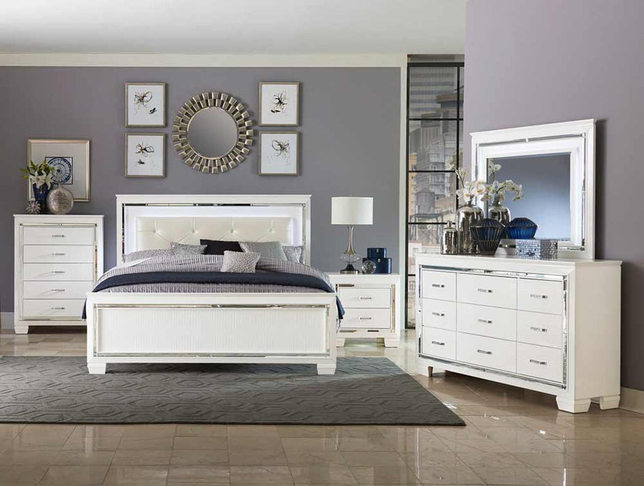 Homelegance - Allura 5 Piece Eastern King Bedroom Set in White - 1916KW-1EK-5 - GreatFurnitureDeal