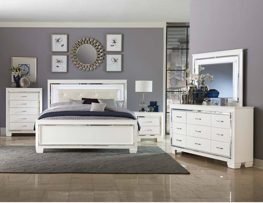Homelegance - Allura 4 Piece Queen Bedroom Set in White -1916W-1-4 - GreatFurnitureDeal