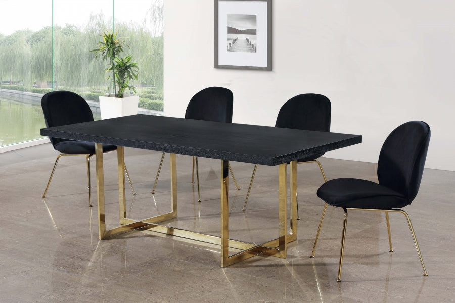 Meridian Furniture - Paris Velvet Dining Chair Set of 2 in Black - 785Black-C - GreatFurnitureDeal