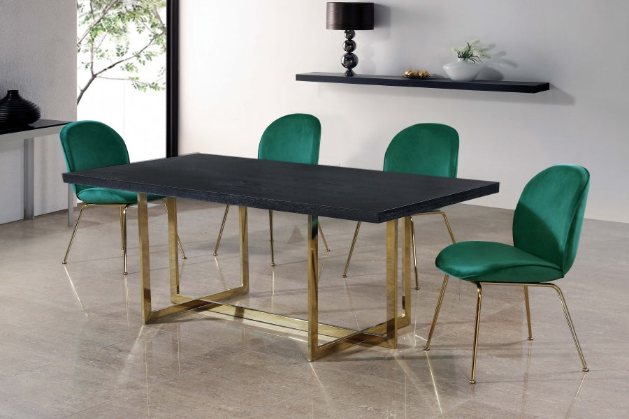 Meridian Furniture - Paris Velvet Dining Chair Set of 2 in Green - 785Green-C - GreatFurnitureDeal