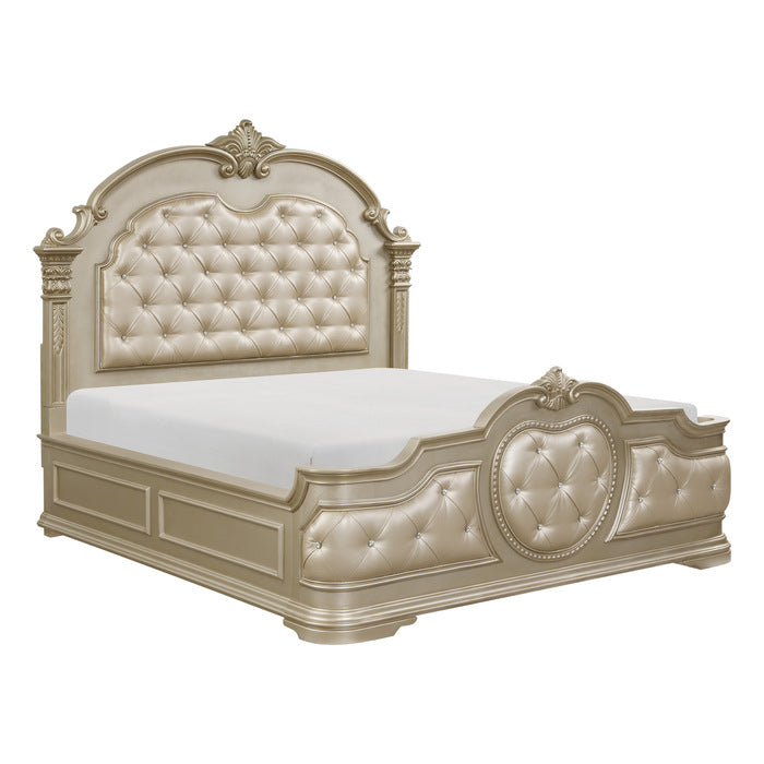 Homelegance - Antoinetta Champagne 5 Piece California King Bedroom Set - 1919KNC-1CK-5 - GreatFurnitureDeal