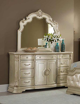 Homelegance - Antoinetta Champagne Dresser and Mirror Set - 1919NC-5-6 - GreatFurnitureDeal