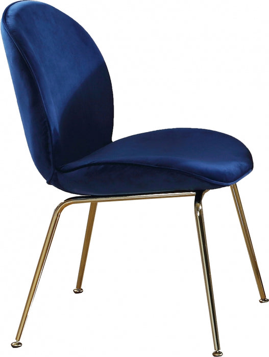Meridian Furniture - Paris Velvet Dining Chair Set of 2 in Navy - 785Navy-C - GreatFurnitureDeal