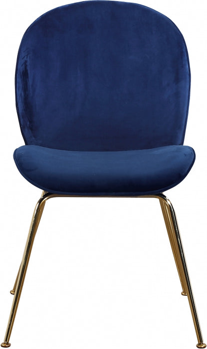 Meridian Furniture - Paris Velvet Dining Chair Set of 2 in Navy - 785Navy-C