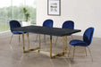Meridian Furniture - Paris Velvet Dining Chair Set of 2 in Navy - 785Navy-C - GreatFurnitureDeal