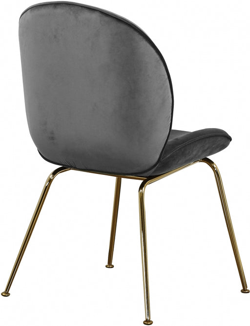 Meridian Furniture - Paris Velvet Dining Chair Set of 2 in Grey - 785Grey-C - GreatFurnitureDeal