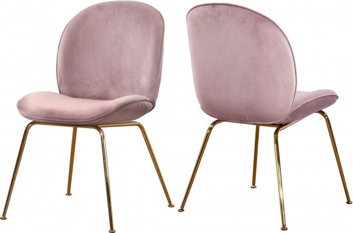 Meridian Furniture - Paris Velvet Dining Chair Set of 2 in Pink - 785Pink-C - GreatFurnitureDeal