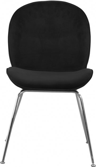 Meridian Furniture - Paris Velvet Dining Chair Set of 2 in Black - 786Black-C - GreatFurnitureDeal