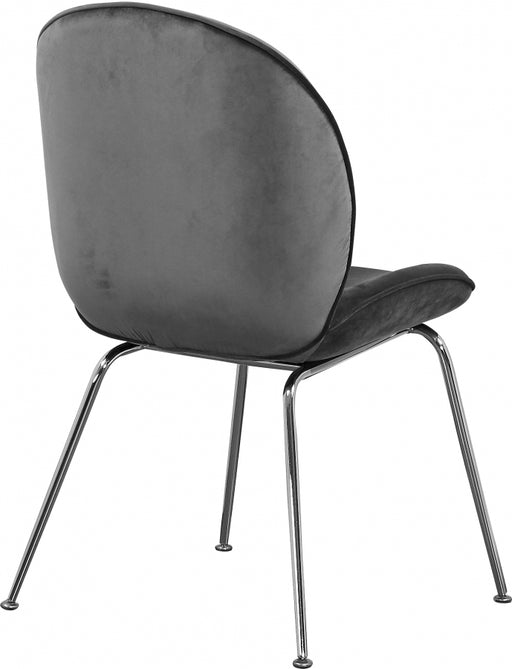 Meridian Furniture - Paris Velvet Dining Chair Set of 2 in Grey - 786Grey-C - GreatFurnitureDeal