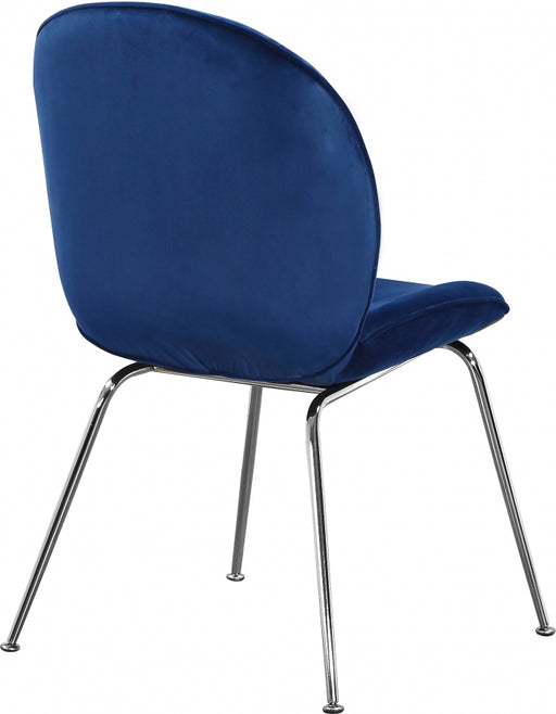 Meridian Furniture - Paris Velvet Dining Chair Set of 2 in Navy - 786Navy-C - GreatFurnitureDeal