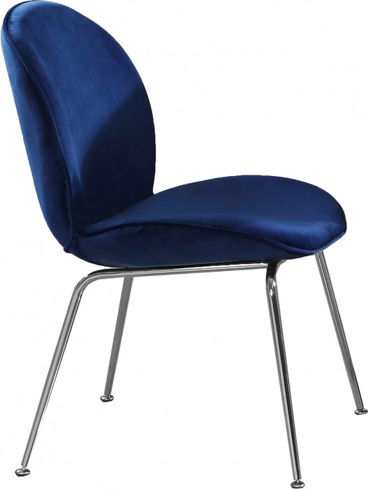 Meridian Furniture - Paris Velvet Dining Chair Set of 2 in Navy - 786Navy-C - GreatFurnitureDeal