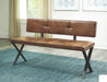 Coaster Furniture - Sherman Natural Oak And Dark Gunmetal Bench - 192503 - GreatFurnitureDeal