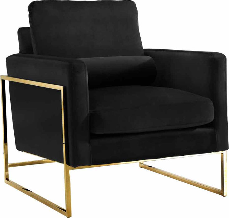 Meridian Furniture - Mila Velvet Chair in Black - 678Black-C - GreatFurnitureDeal