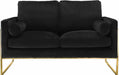 Meridian Furniture - Mila Velvet Loveseat in Black - 678Black-L - GreatFurnitureDeal