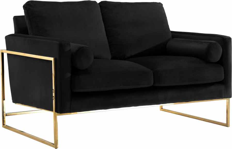 Meridian Furniture - Mila 3 Piece Living Room Set in Black -678Black-S-3SET - GreatFurnitureDeal