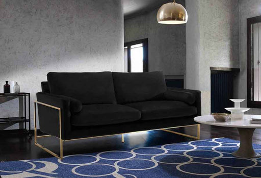 Meridian Furniture - Mila Velvet Sofa in Black - 678Black-S - GreatFurnitureDeal