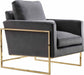 Meridian Furniture - Mila Velvet Chair in Grey - 678Grey-C - GreatFurnitureDeal