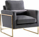 Meridian Furniture - Mila Velvet Chair in Grey - 678Grey-C - GreatFurnitureDeal