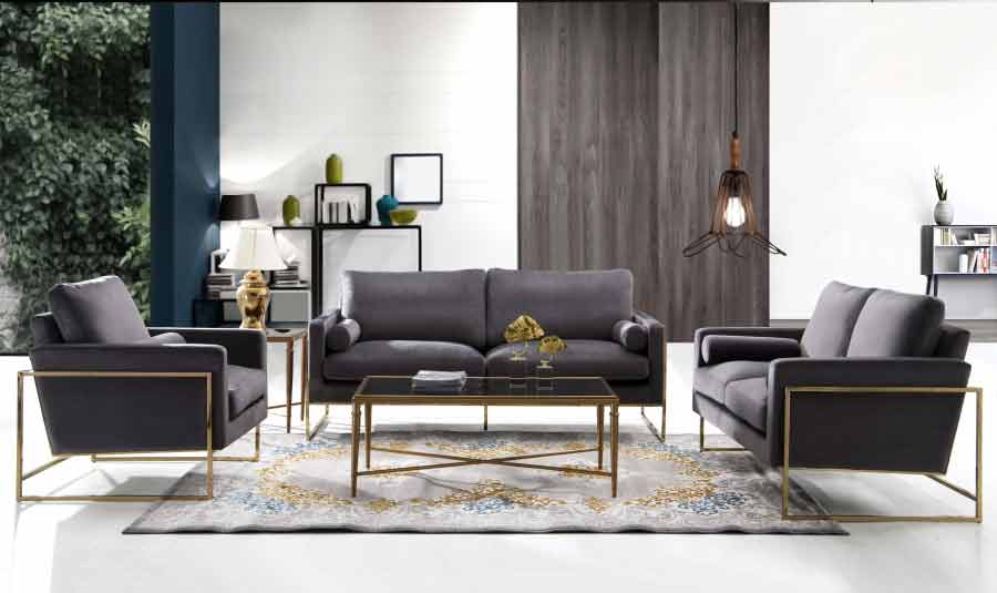 Meridian Furniture - Mila Velvet Sofa in Grey - 678Grey-S - GreatFurnitureDeal
