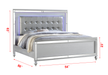 GFD Home - Sterling Full 5-N LED Bedroom set made with wood in Silver Color - GreatFurnitureDeal