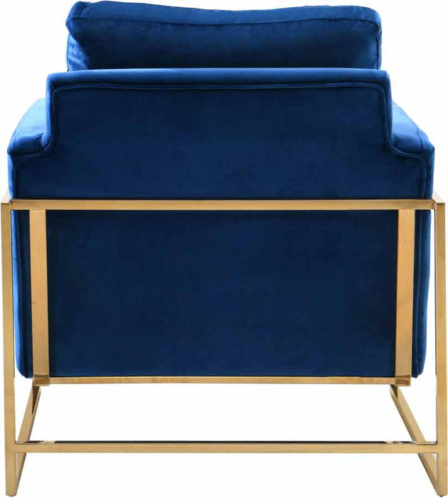 Meridian Furniture - Mila Velvet Chair in Navy - 678Navy-C - GreatFurnitureDeal