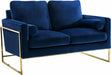 Meridian Furniture - Mila Velvet Loveseat in Navy - 678Navy-L - GreatFurnitureDeal