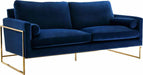 Meridian Furniture - Mila 3 Piece Living Room Set in Navy - 678Navy-S-3SET - GreatFurnitureDeal