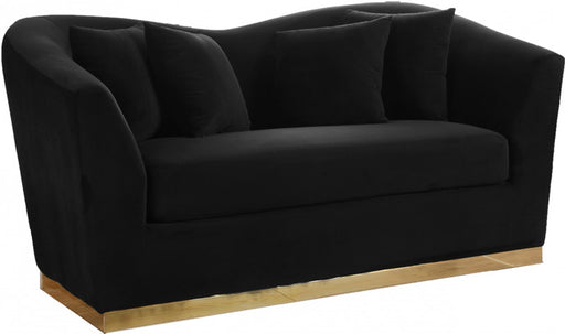 Meridian Furniture - Arabella Velvet Loveseat in Black - 617Black-L - GreatFurnitureDeal