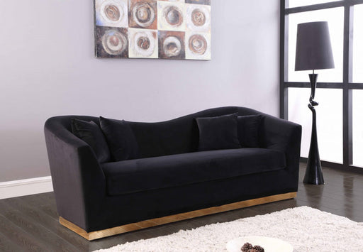 Meridian Furniture - Arabella Velvet Sofa in Black - 617Black-S - GreatFurnitureDeal