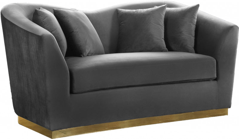 Meridian Furniture - Arabella 3 Piece Living Room Set in Grey - 617Grey-S-3SET - GreatFurnitureDeal