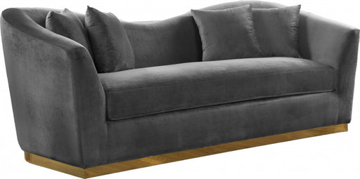 Meridian Furniture - Arabella Velvet Sofa in Grey - 617Grey-S - GreatFurnitureDeal