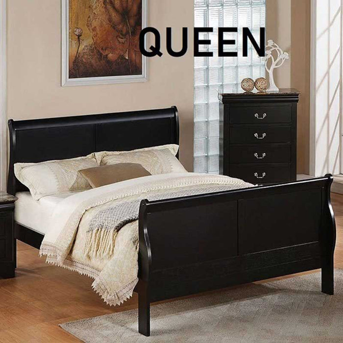 Acme Furniture - Louis Philippe IIi 5 Piece Queen  Bedroom Set in Black - 19497EK-5SET - GreatFurnitureDeal