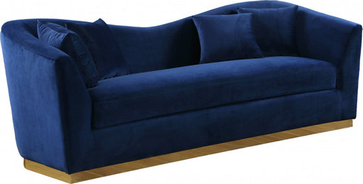 Meridian Furniture - Arabella Velvet Sofa in Navy - 617Navy-S - GreatFurnitureDeal