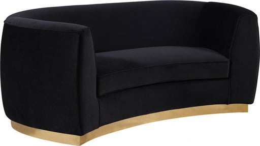 Meridian Furniture - Julian Velvet Loveseat in Black - 620Black-L - GreatFurnitureDeal